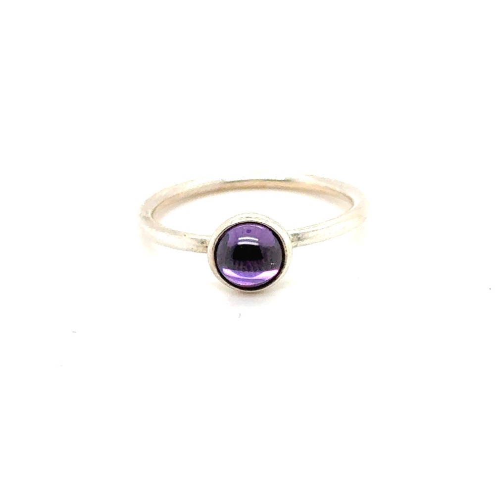 Pandora Sterling Silver Purple Cabochon Ring S925 ALE 54 Size 7